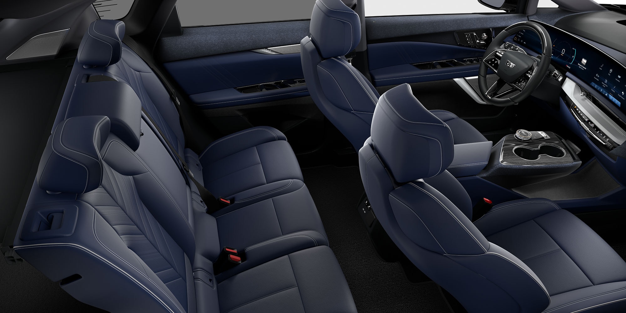 Cadillac OPTIQ 2027 con interior Phantom Blue y Backen Black